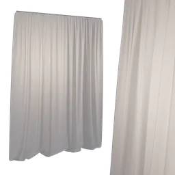 Detailed 3D model of a semi-transparent curtain for Blender, ideal for realistic interior visualization.
