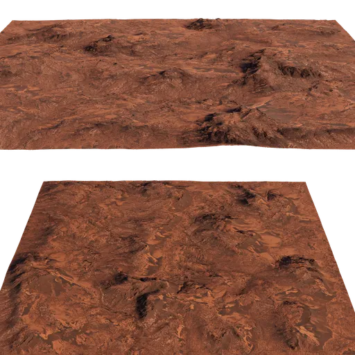 Detailed 3D mountain terrain with realistic 4K textures suitable for Blender rendering.