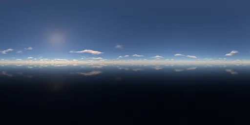 Blue sky, white clouds, and the sea.exr