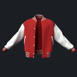 Red Varsity Jacket (Open)