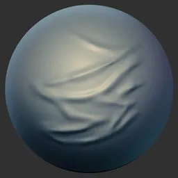 3D sculpting brush generating realistic clothing wrinkles for Blender fabric sculpting.