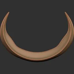 3D model sculpting brush imprint of a smooth crescent shape for decorative detailing in Blender 3D modeling.