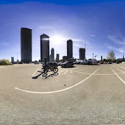 Mall City Parking Lot Sunny Day