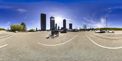Mall City Parking Lot Sunny Day