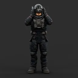 Astronaut Helmet Pose Dark Suit
