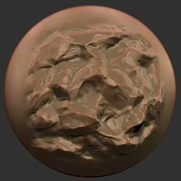 ER ICE Brush 18 effect on 3D model showcasing intricate textures for creature detailing and icy surfaces.