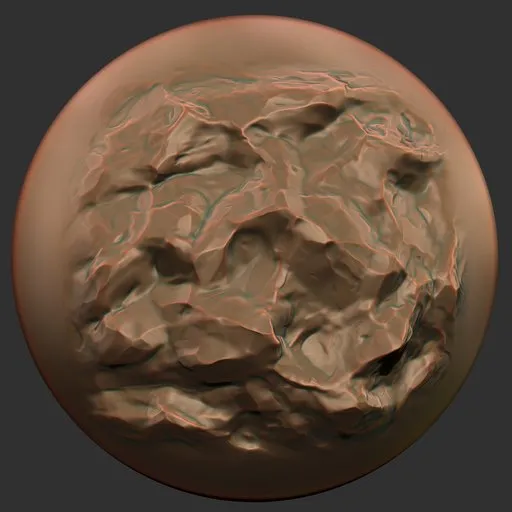 ER ICE Brush 18 effect on 3D model showcasing intricate textures for creature detailing and icy surfaces.