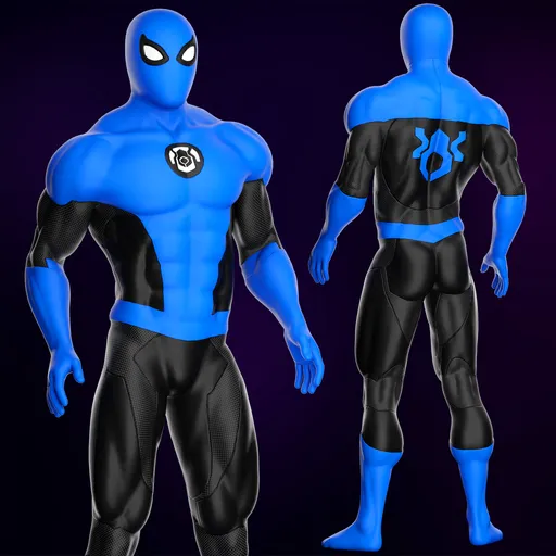 Spiderman Blue Rigged