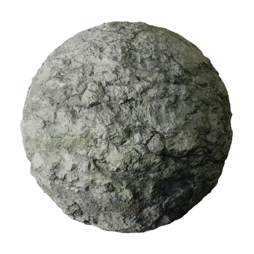 Moss Stained Gray Coastal Rock