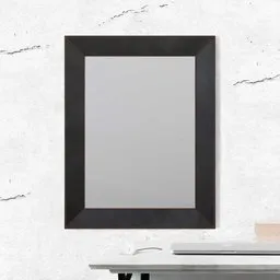 Mirror with black and copper frame