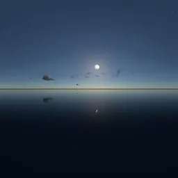 At night, the sky, clouds, and moon..exr