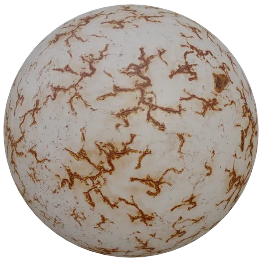 Realistic peeling white paint PBR texture for 3D modeling and Blender, ideal for aged metal surfaces.