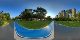 Blue runway during the day