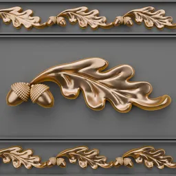 Intricate golden 3D trim brush for efficient scene detailing optimized for Blender.