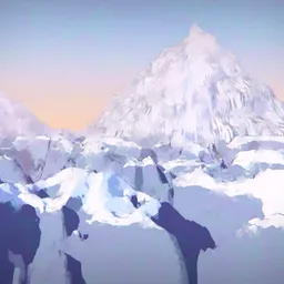 Snowy Mountain Anime Sunrise Cel Shaded