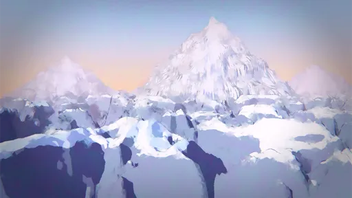 Snowy Mountain Anime Sunrise Cel Shaded
