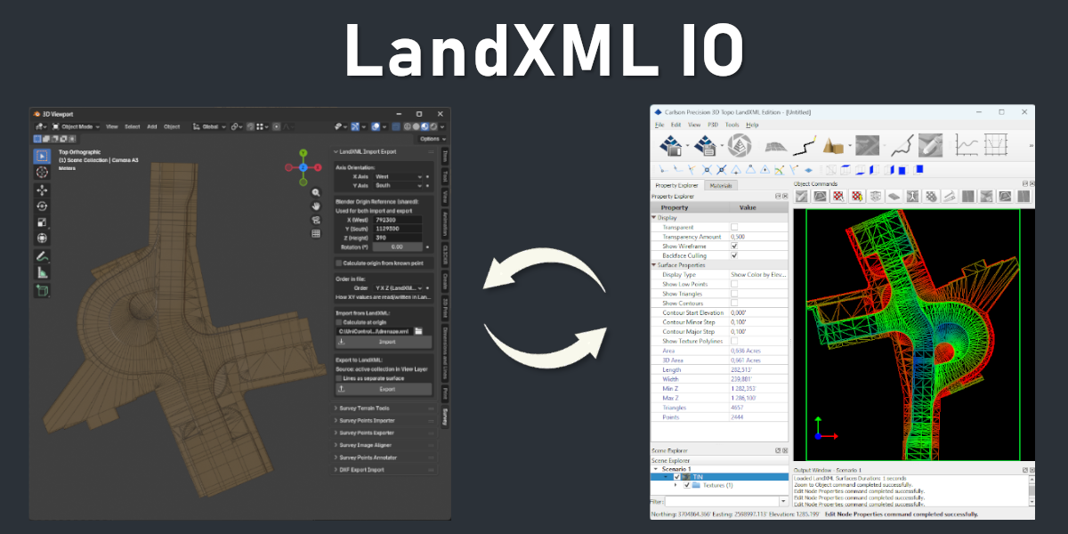 LandXML Import Export | Import - Export add-ons | Blendkit