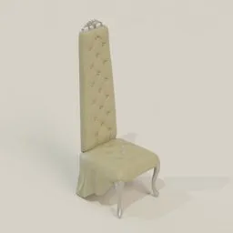 Detailed 3D baroque-style chair with tufted upholstery, crafted in Blender with 2K textures.