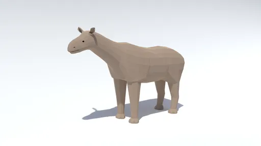 3D Blender model of a stylized low-poly ancient mammal with separate eye mesh for CG visualization.