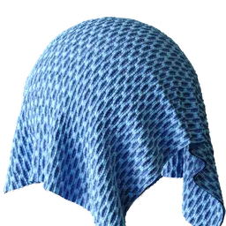 Blue Fabric Knitted