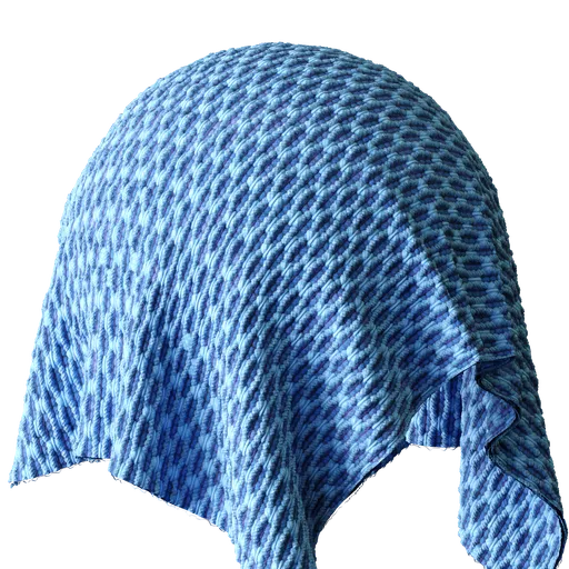 Blue Fabric Knitted