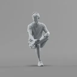 Lowpoly Male Sitting