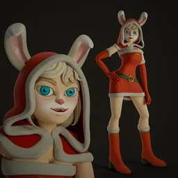 The girl in the rabbit costume