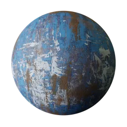 Weathered Blue Painted Metal