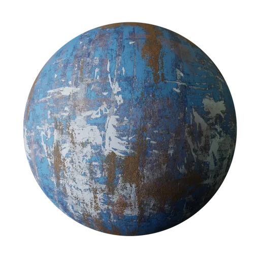 Weathered Blue Painted Metal