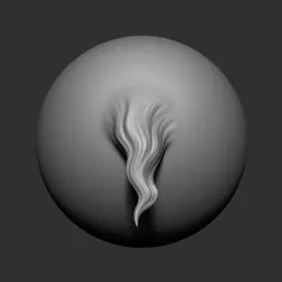 Detailed wavy fur sculpting brush stroke for 3D modeling in Blender, ideal for realistic animal and environment textures.