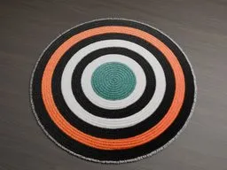 Circular patterned 3D rug model optimized for Blender rendering, showcased on a plain surface.