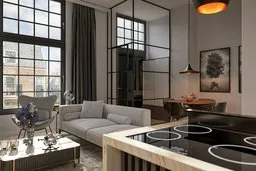 Interior view of a luxuriously designed townhouse