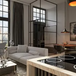 Interior view of a luxuriously designed townhouse