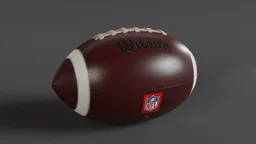Detailed 3D-rendered rugby ball with realistic texture and lacing, suitable for Blender projects