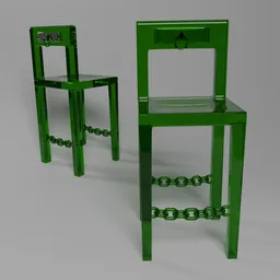 Cuffed Barstool Green