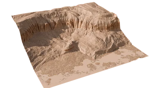 Intricately detailed 3D topography of a rugged canyon, suitable for Blender rendering and geological simulations.