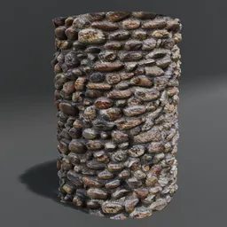 Stone Cylinder Post Pillar River Cobble