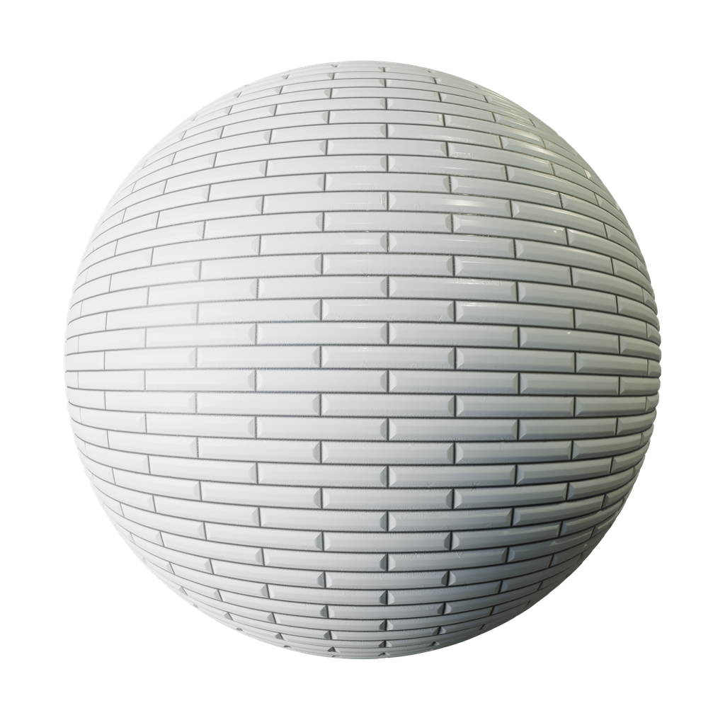 BlenderKit: Download the FREE White Glazed Facebrick Tiles material