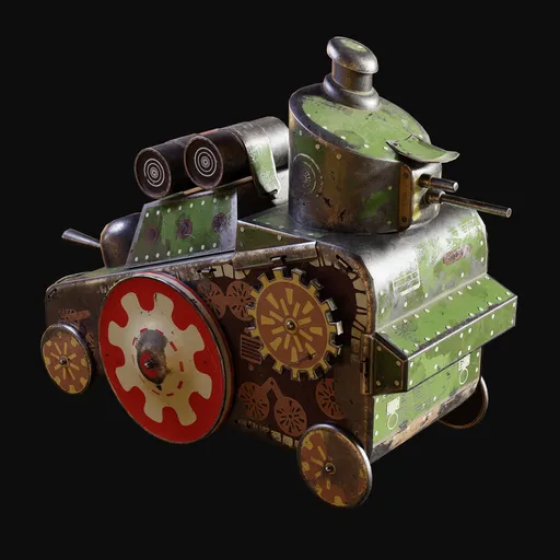 1920s French Tin Toy Tank Old