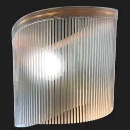 High-quality 3D rendered Art Deco wall lamp with vertical lines, suitable for Blender 3D projects.