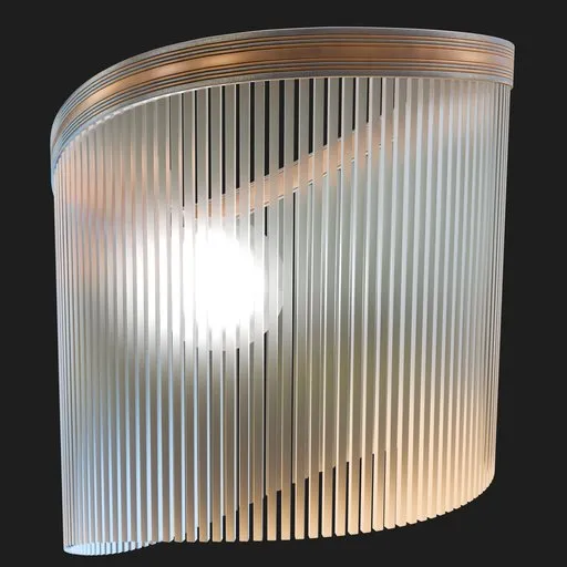High-quality 3D rendered Art Deco wall lamp with vertical lines, suitable for Blender 3D projects.