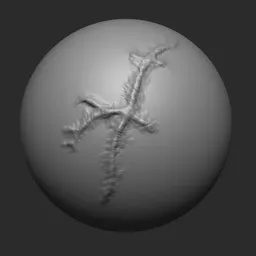Blender 3D sculpting brush for creating realistic healed scars on digital human models.