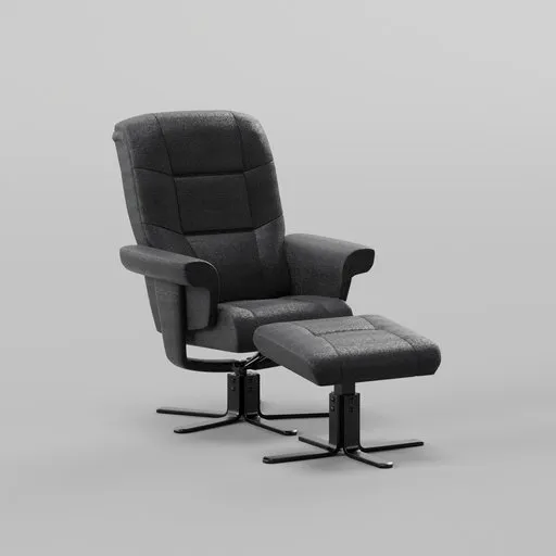 Grey armchair with footstool