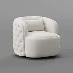 Curved Back Tufted Chair