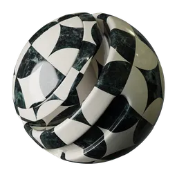 Emerald Geometric Marble Tiles