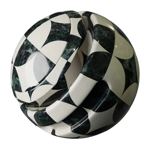 Emerald Geometric Marble Tiles