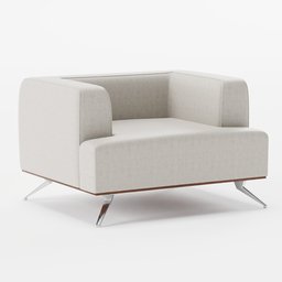 Modern single-seater sofa 3D model with high-resolution textures, compatible with Blender rendering.