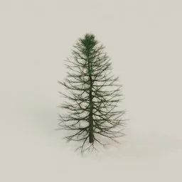 Realistic animated 3D pine tree model for Blender, suitable for natural scene rendering and environmental design.