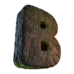 B Letter of Alphabet Stone Carved