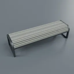 Modern Slat Bench Long